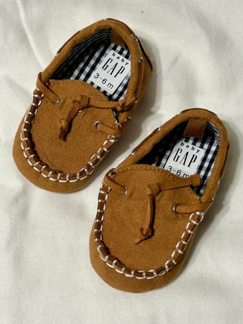 3-6 month Baby Gap Brown Moccasins Excellent condition